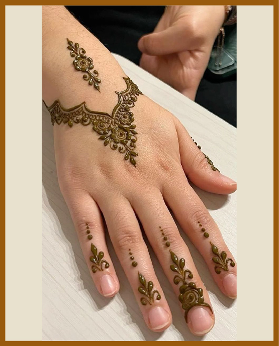 Floral Bracelet Back Hand Mehndi Design Aesthetic